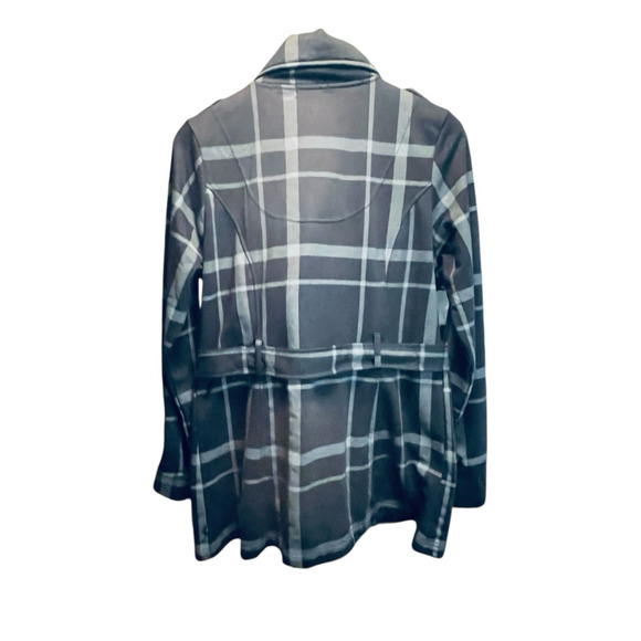 Self Esteem Jacket Double Breast Trench Coat Black-Gray Check Juniors Large Y2K - Picture 10 of 14